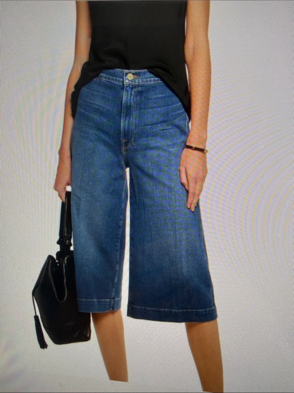 Frame Denim Wide-Leg Crop Culottes Capri Blokecore Gorpcore Retro Mod 1960s 28W